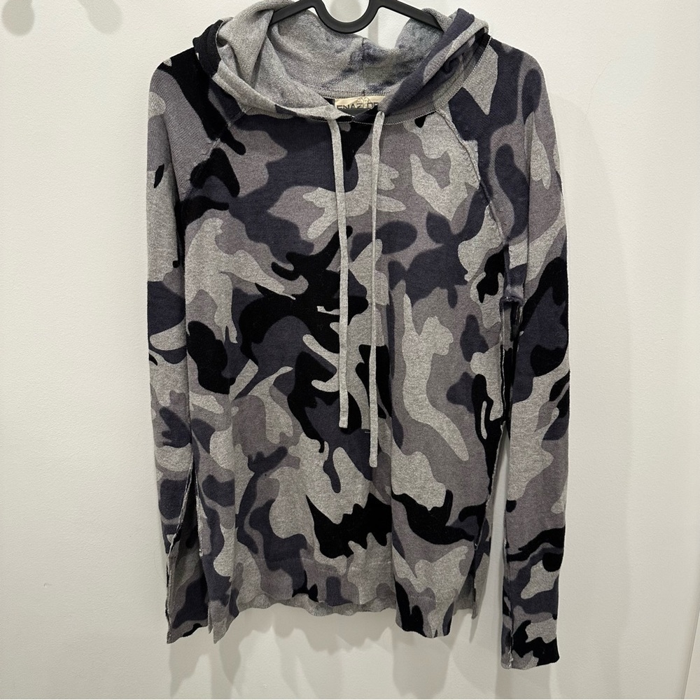 ENAZ ORGL Gray and Black Camo Hooded Sweater